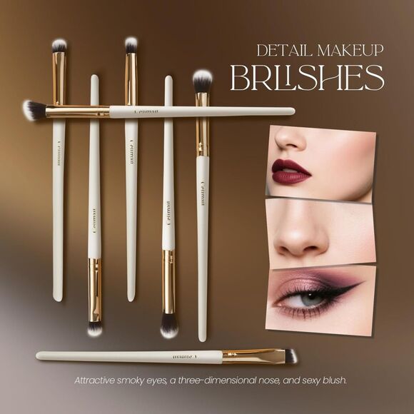 12 Piece White Professional Soft Synthetic Bristles Makeup Brushes Set With Case - Picture 5 of 5